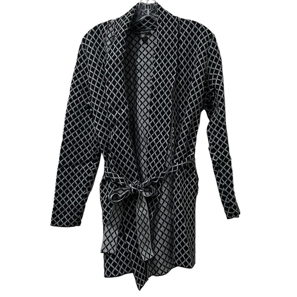 Saks Fifth Avenue Sweaters - Saks Fifth Avenue Medium Black and White Geo Print Cotton Blend Sweater Y1